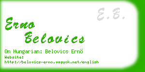 erno belovics business card